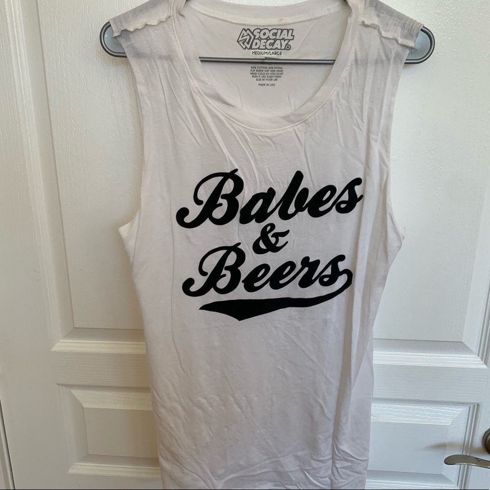 Social Decay Babes & Beers cutoff tee